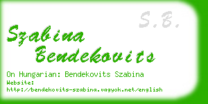 szabina bendekovits business card